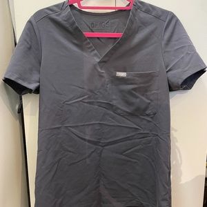 FIGS Catarina Scrub Top- Charcoal SMALL